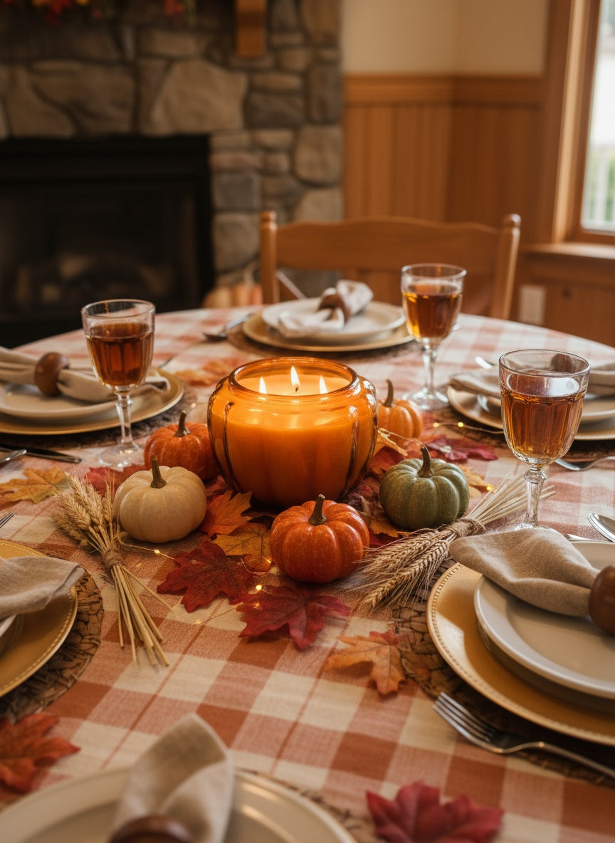 56oz Glass Pumpkin Beeswax Candle
