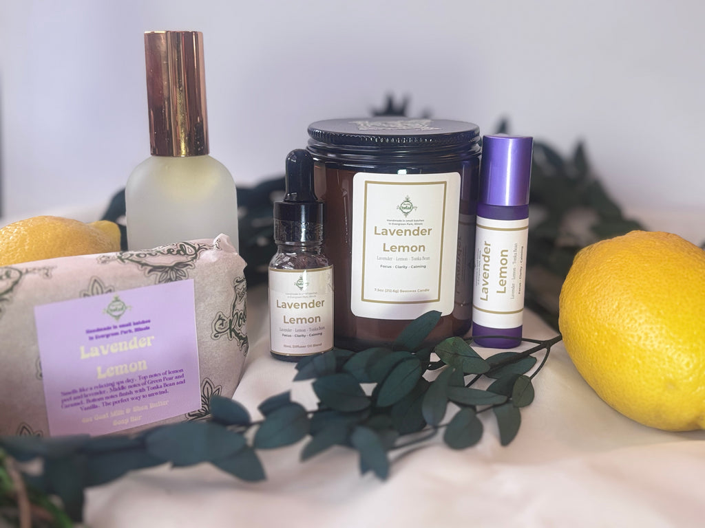 Lavender Lemon Beeswax Candle for Stress Relief & Calm