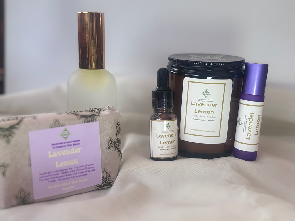 Lavender Lemon Beeswax Candle for Stress Relief & Calm