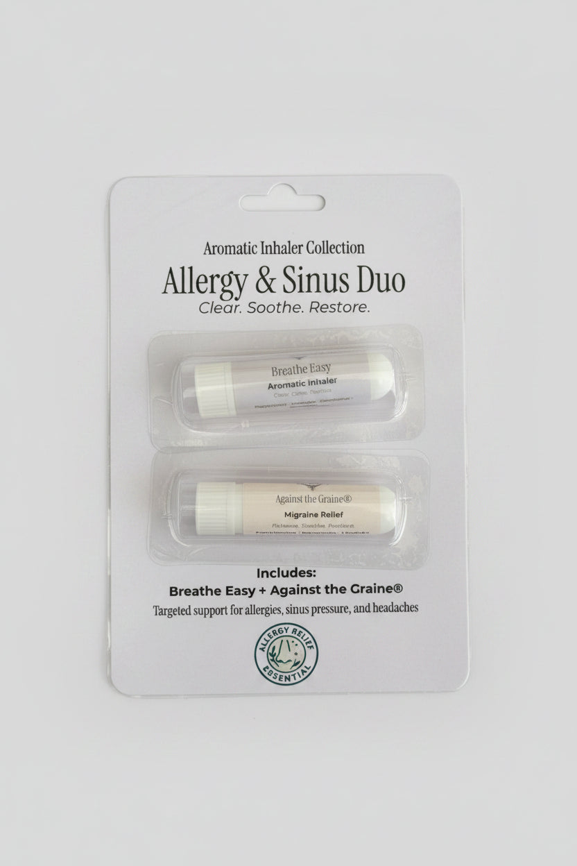 Allergy & Sinus Duo aromatic nasal inhalers with Breathe Easy and Against the Graine by Blissfully Rooted