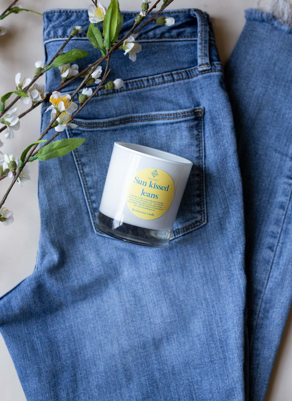 9oz Sun-kissed Jeans Beeswax Candle