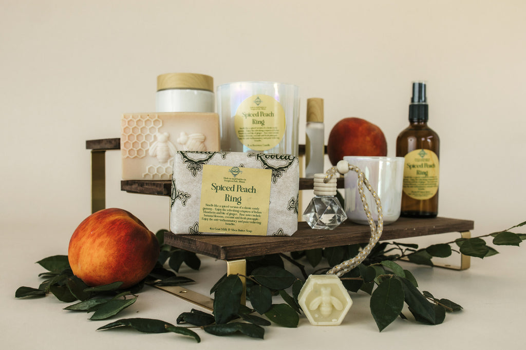 9oz Spiced Peach Ring Beeswax Candle