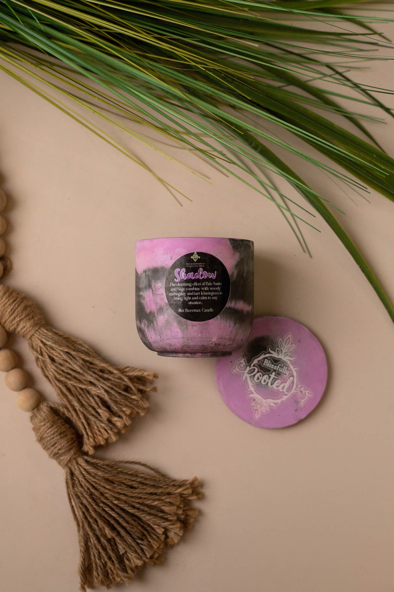 Shadow Aromatherapy Beeswax Candle – Palo Santo & Sage – Long-Lasting, Purifies & Grounds