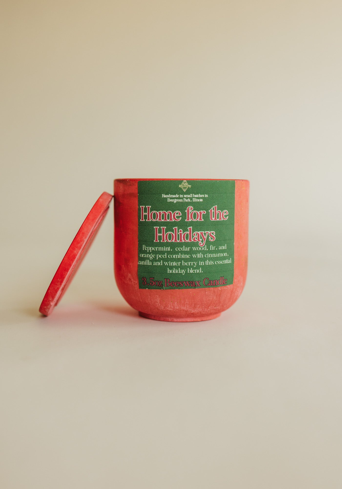 Home for the Holidays Beeswax Candle