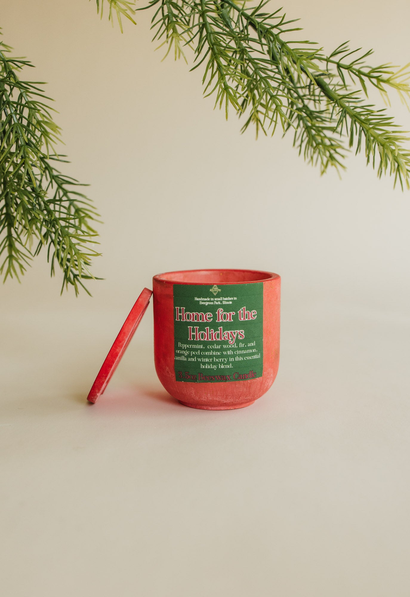 Home for the Holidays Beeswax Candle