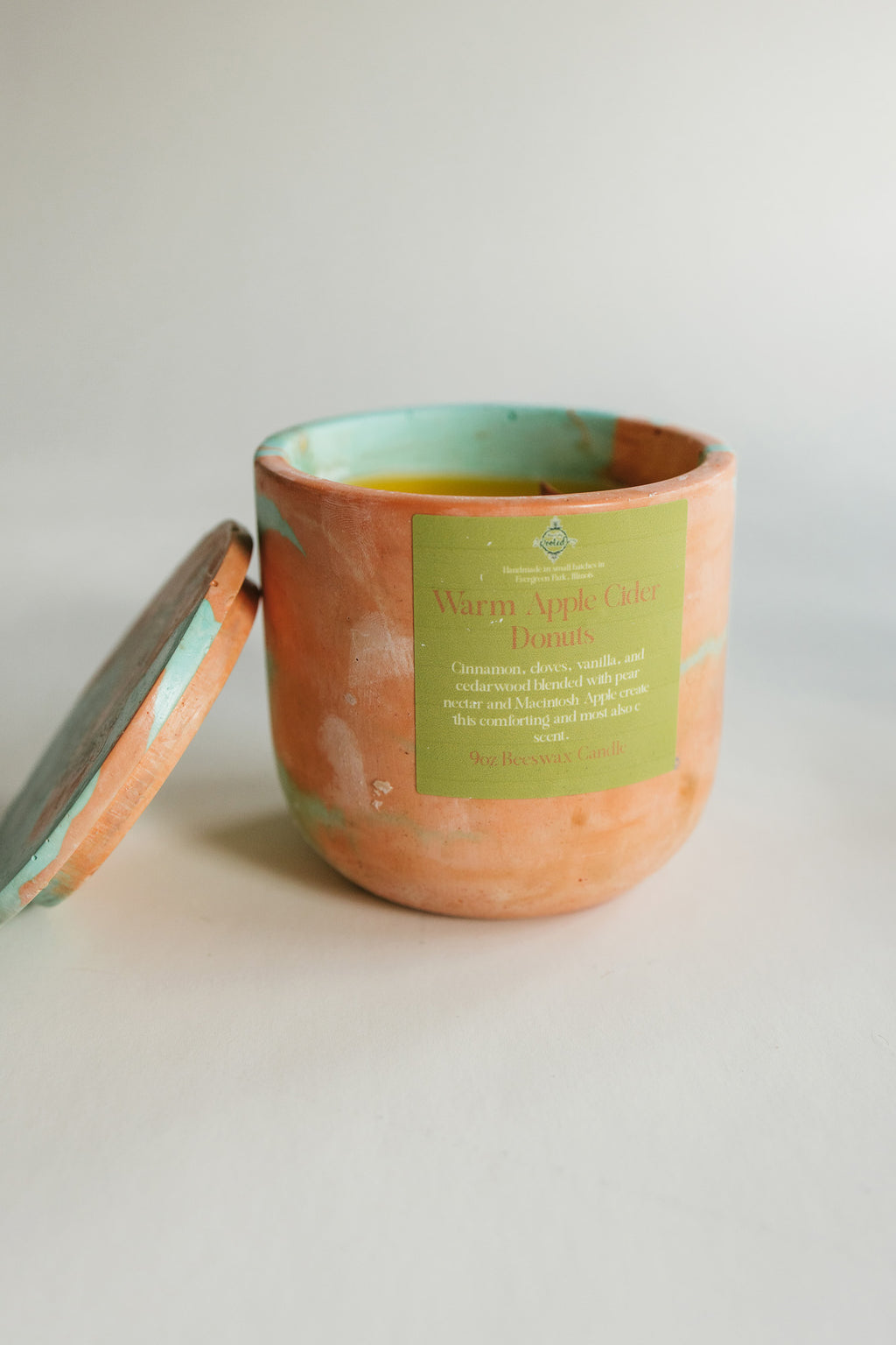 Warm Apple Cider Donuts 9oz Beeswax Candle