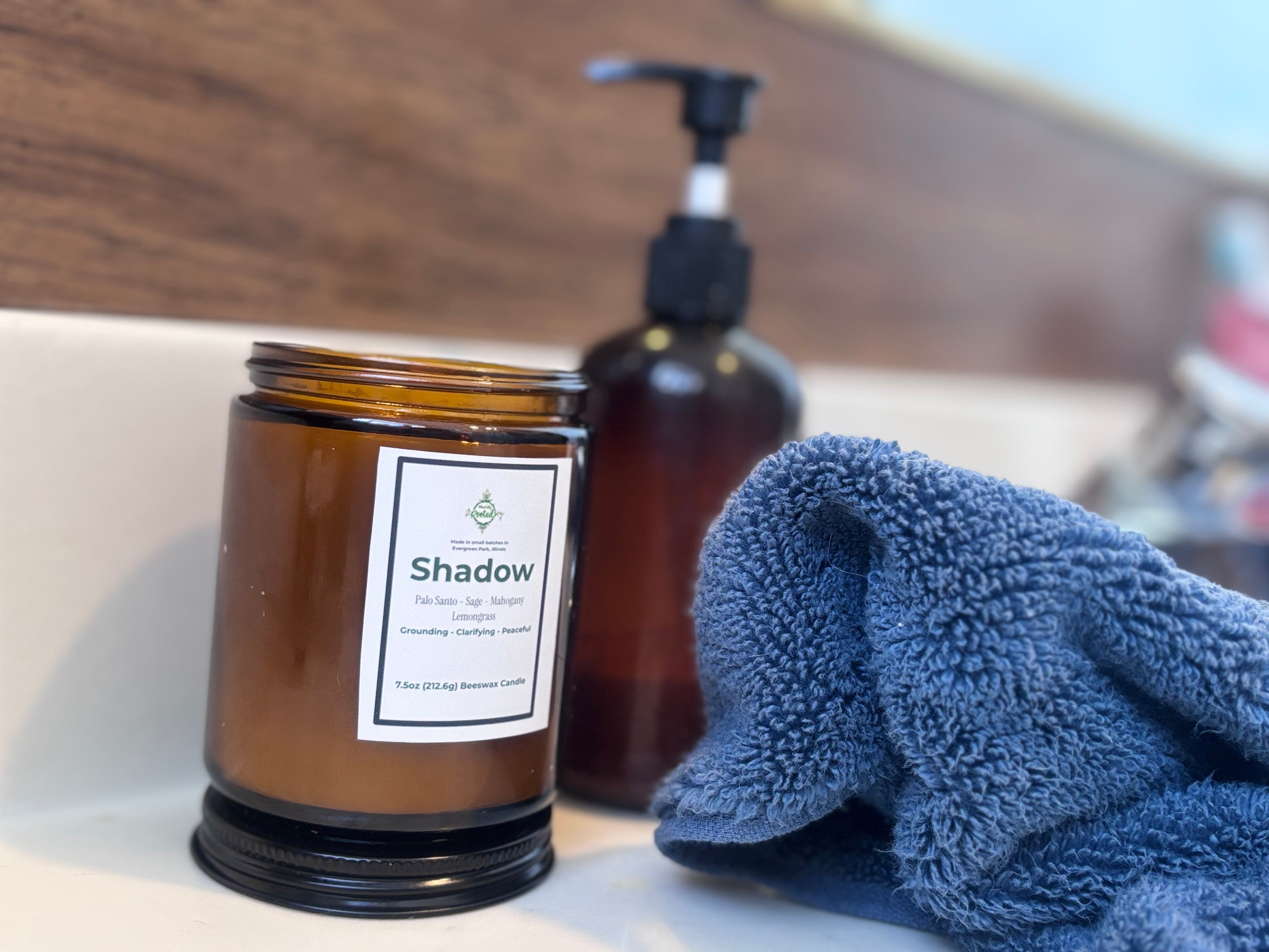 Shadow Beeswax Candle for Grounding & Nervous System Calm