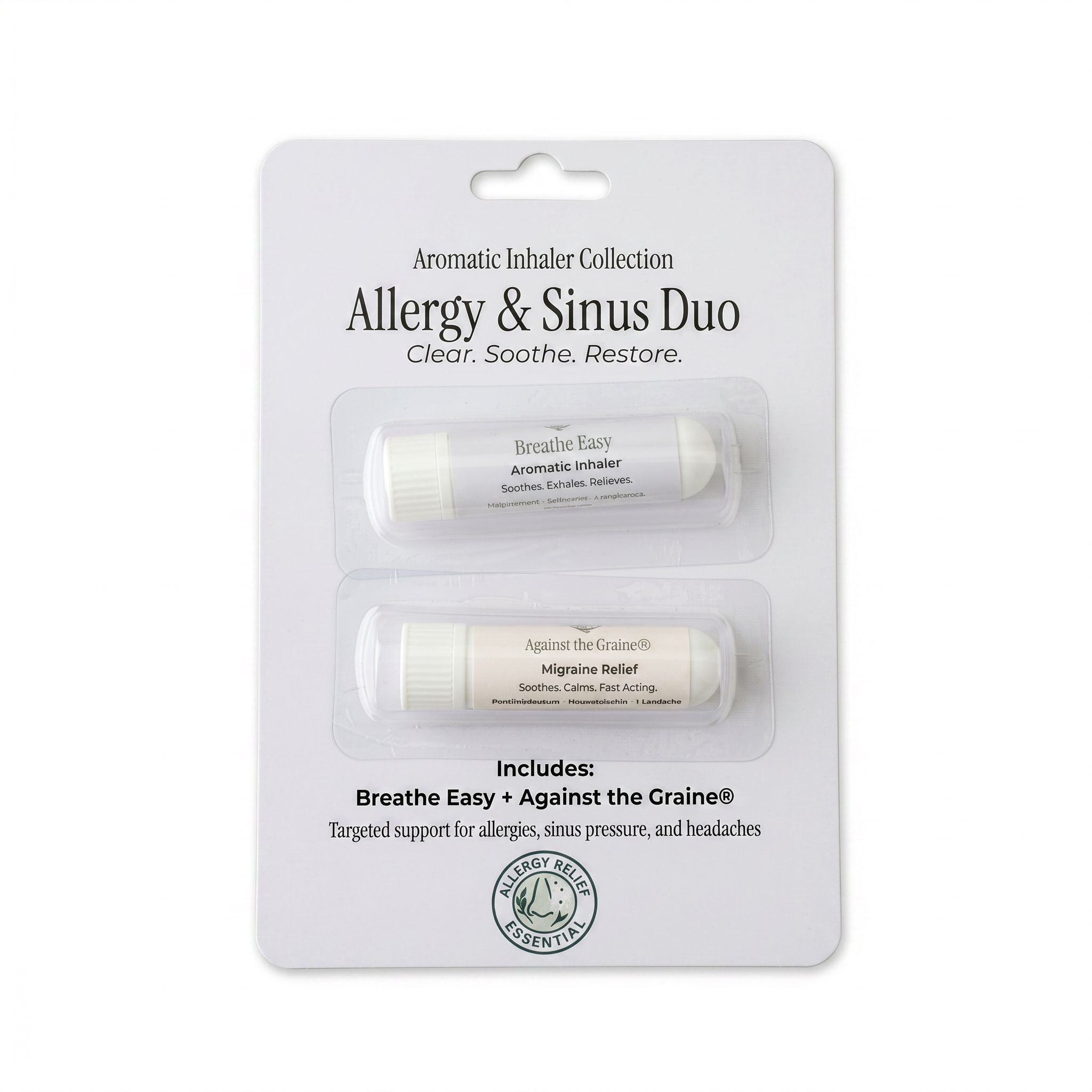 Allergy & Sinus Duo | Ravensara Inhaler + Sinus Roller | Hormone Safe Bundle