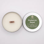Protect & Repel Beeswax Candle Tin – 3.5oz, Wood Wick, DEET-Free
